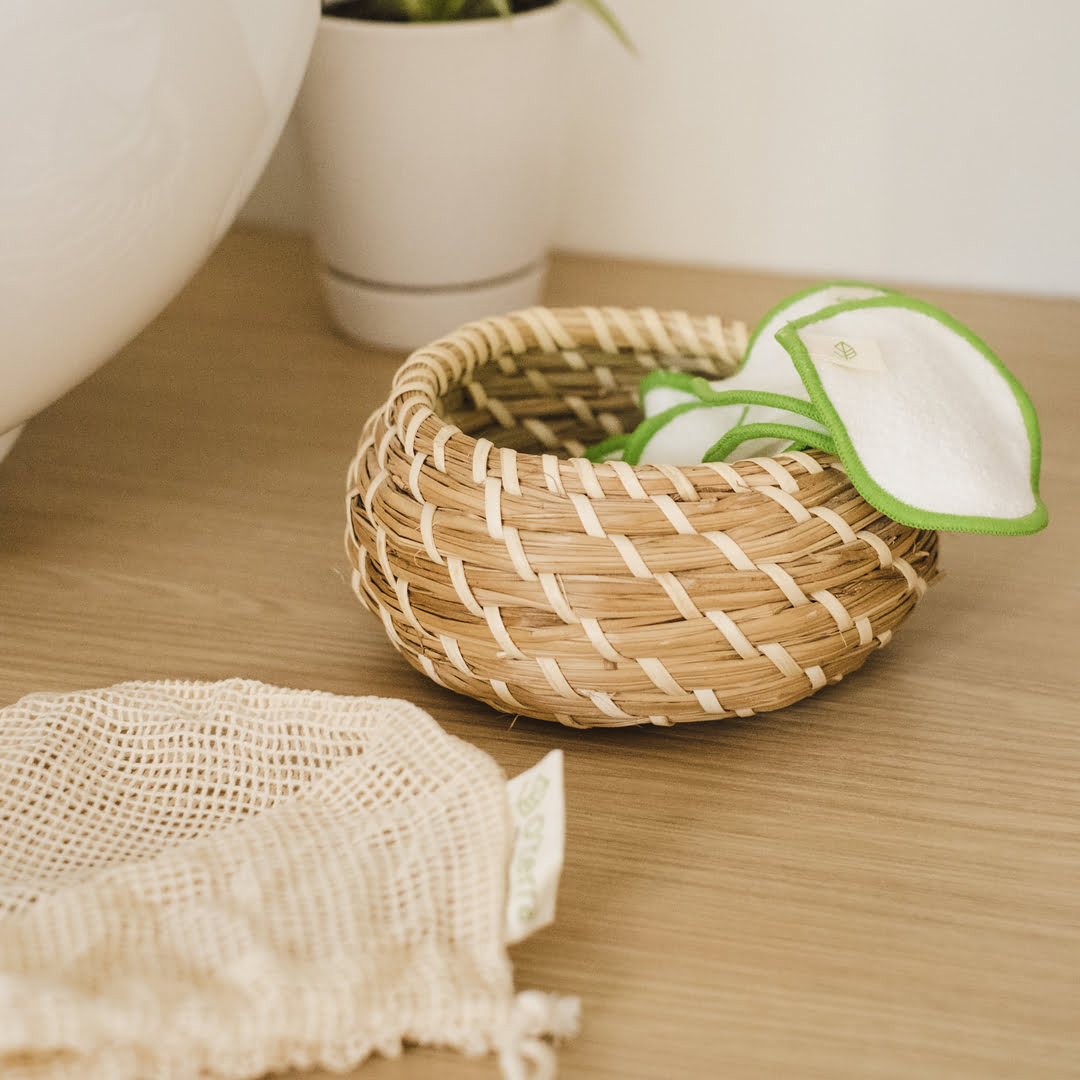 O'terra Bamboo reusable cotton pads 10 pads + 1 washable bag