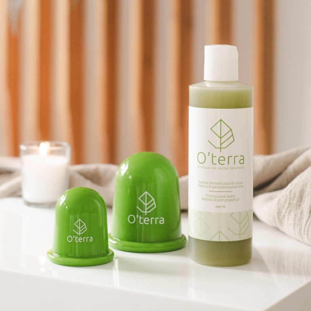 O'terra Body suction cups and matcha & pink grapefruit balm 2 items
